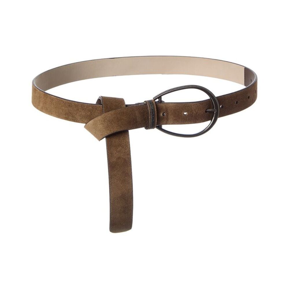 Brunello Cucinelli Suede Belt, Beige